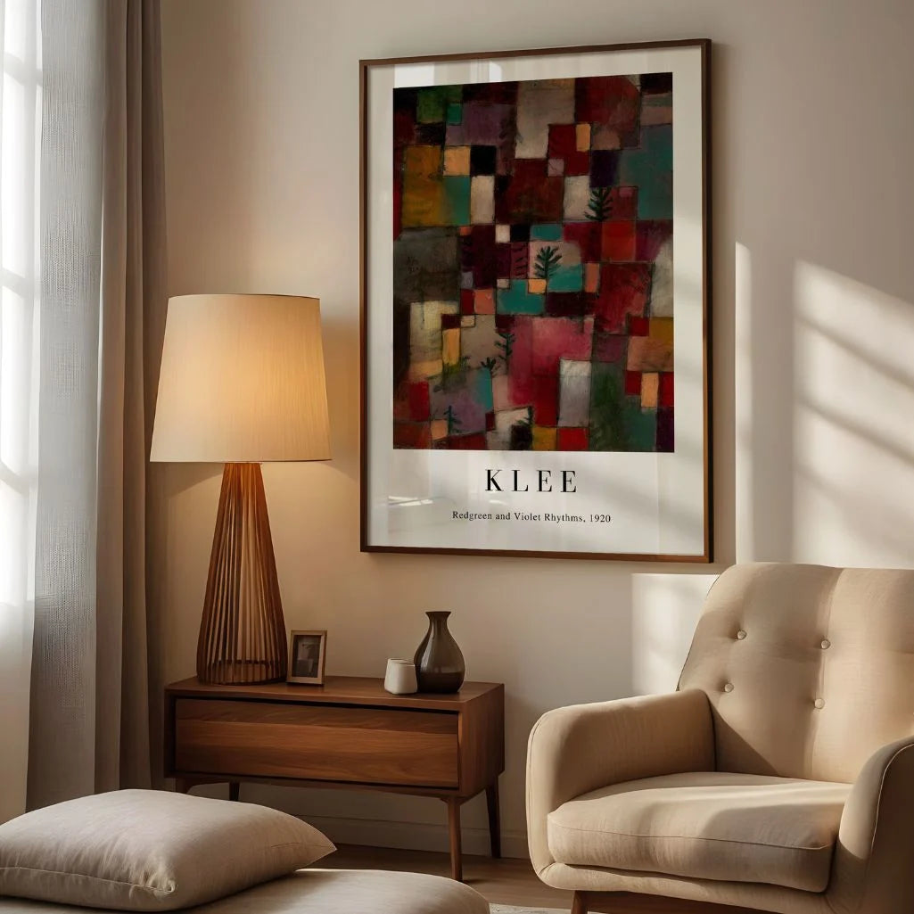 Paul Klee Poster – Roodgroene en violette ritmes