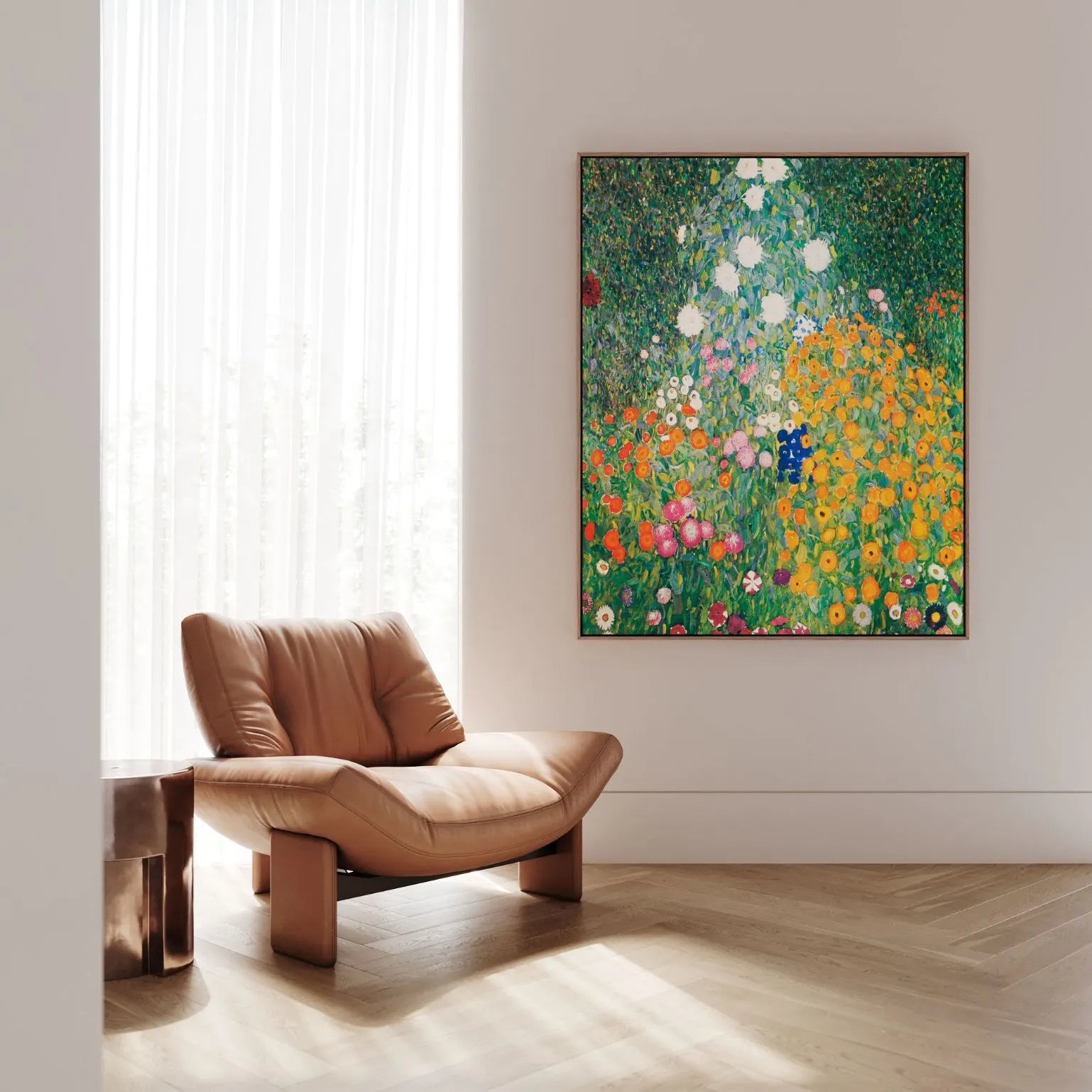 Ingelijst canvas – Bloementuin