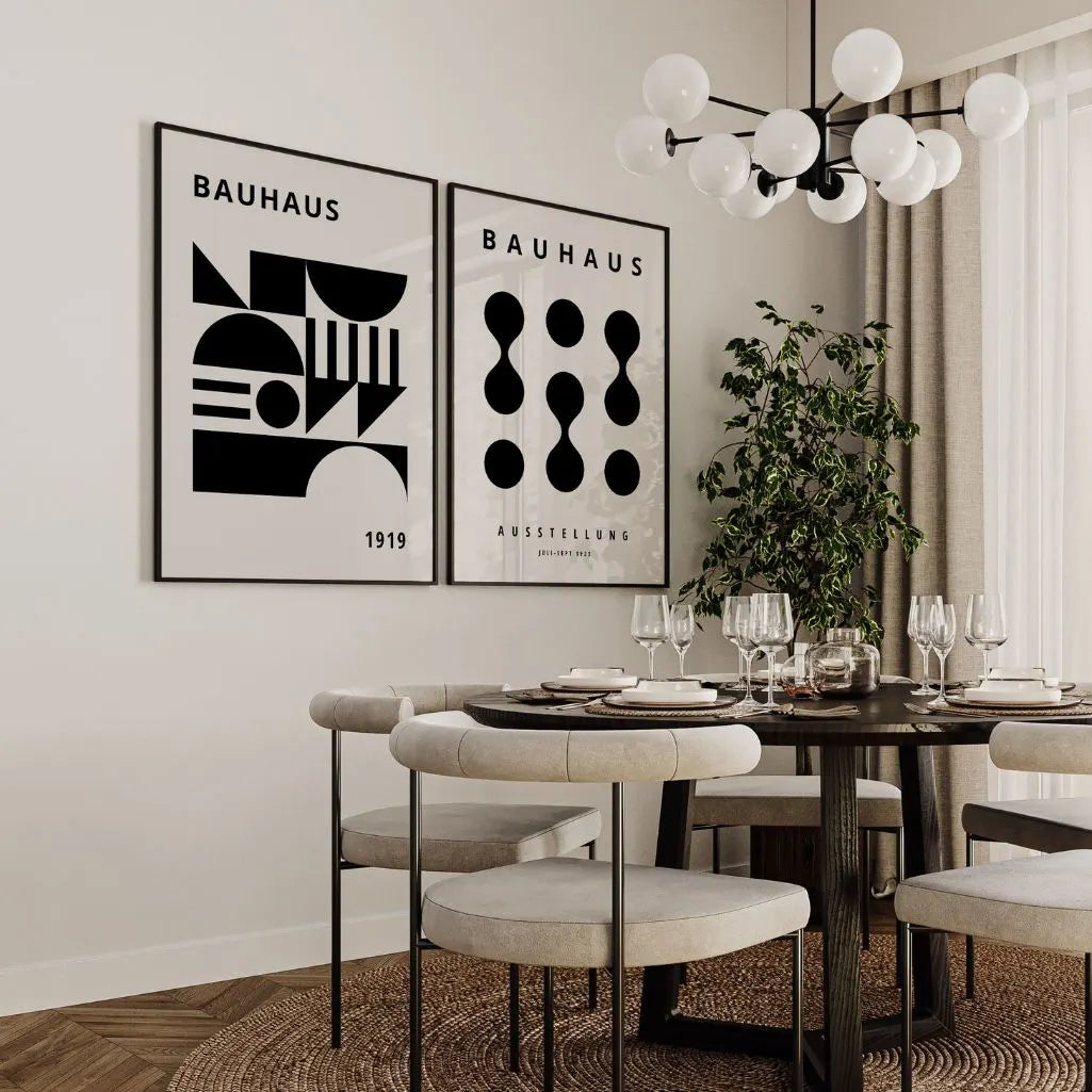 Bauhaus Geel Zwart – Set van 2 posters