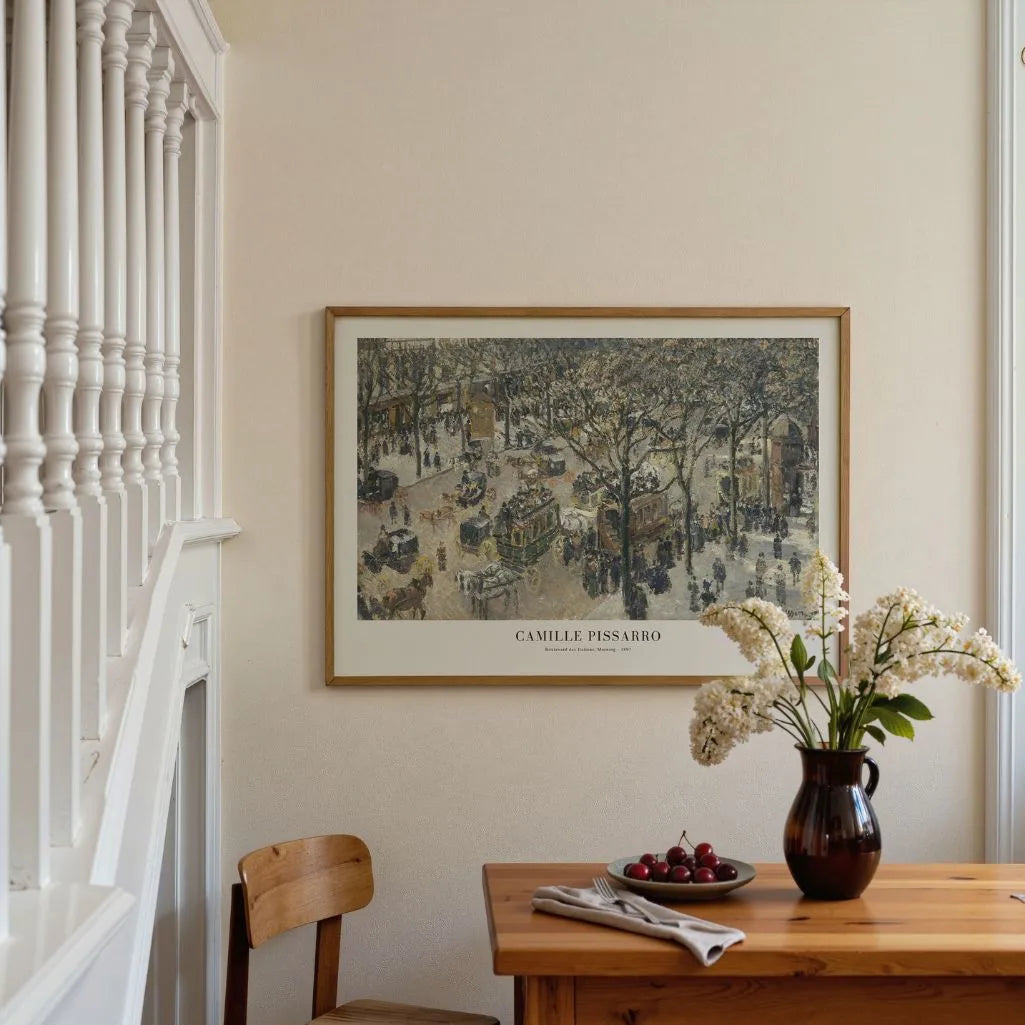 Camille Pissarro – Boulevard des Italiens, ochtend Poster