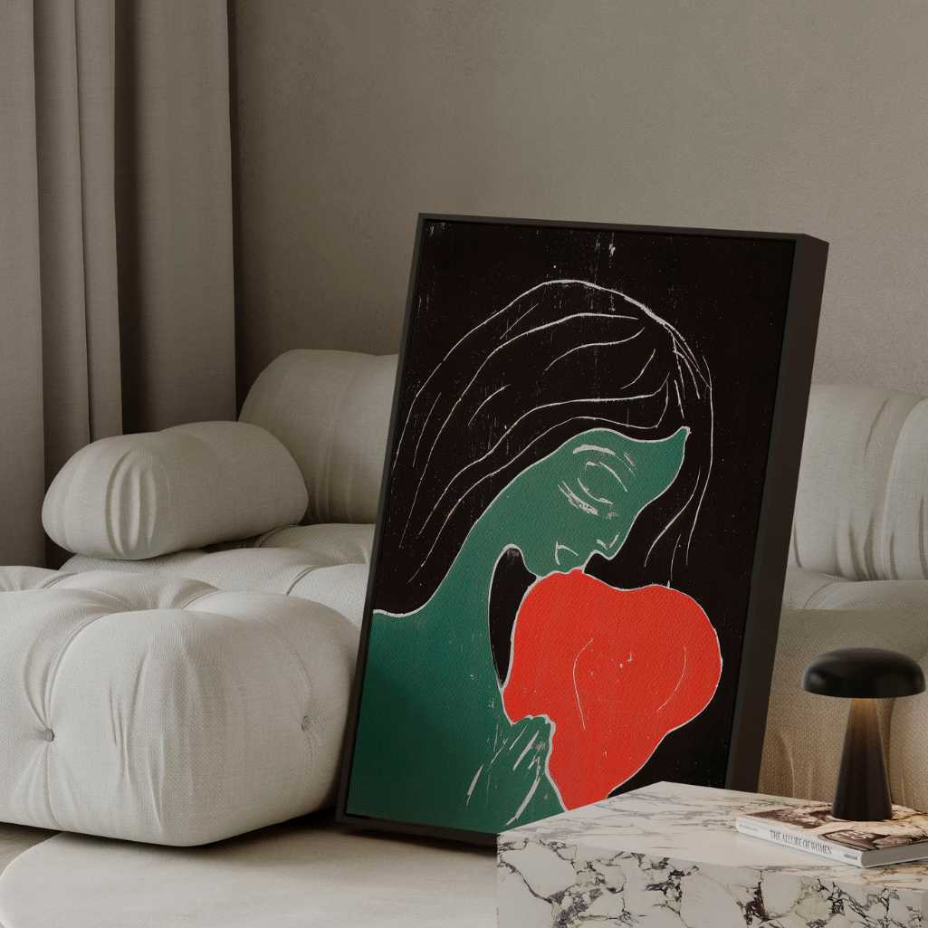 Ingelijst canvas – Twee harten