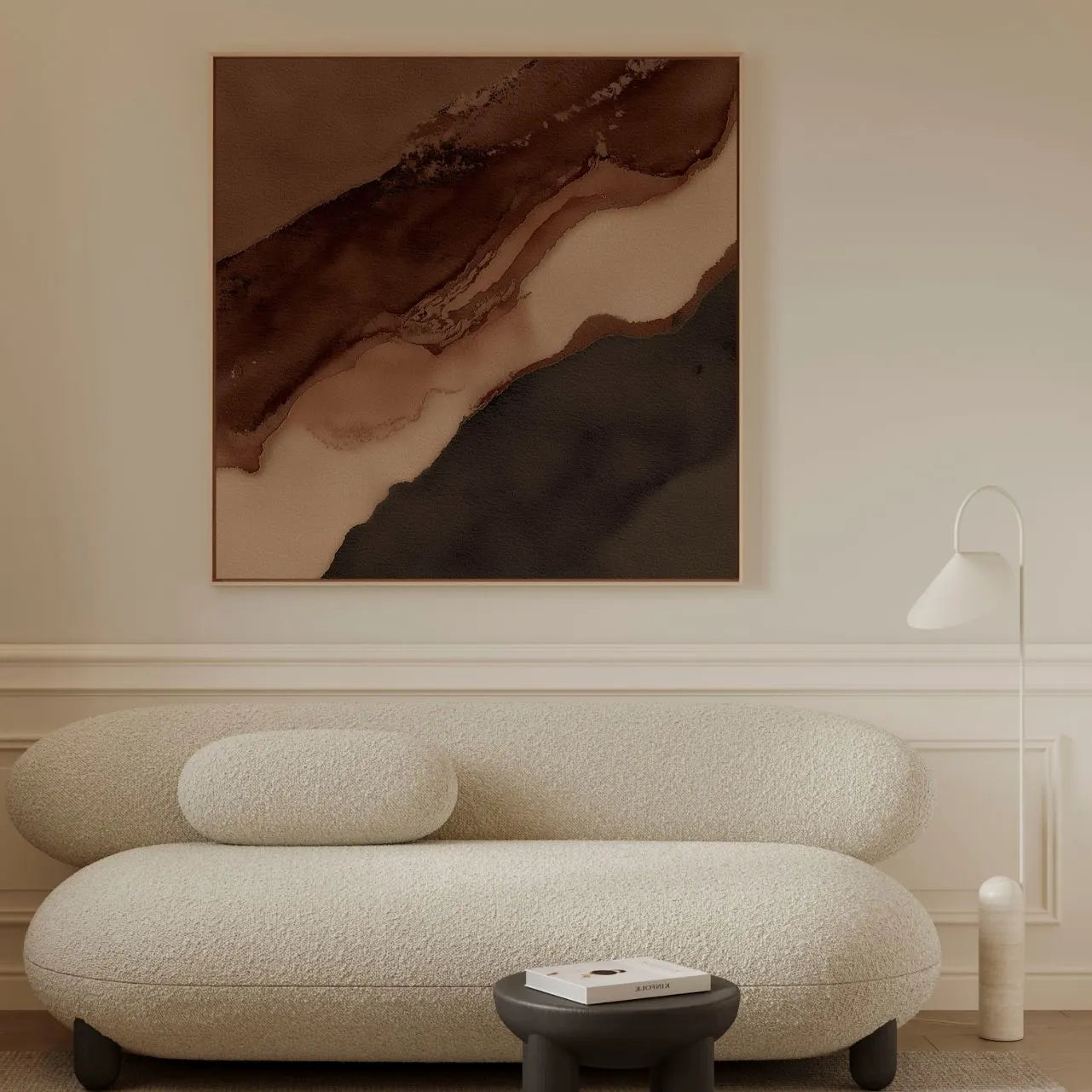 Ingelijst canvas – Bruine stroom