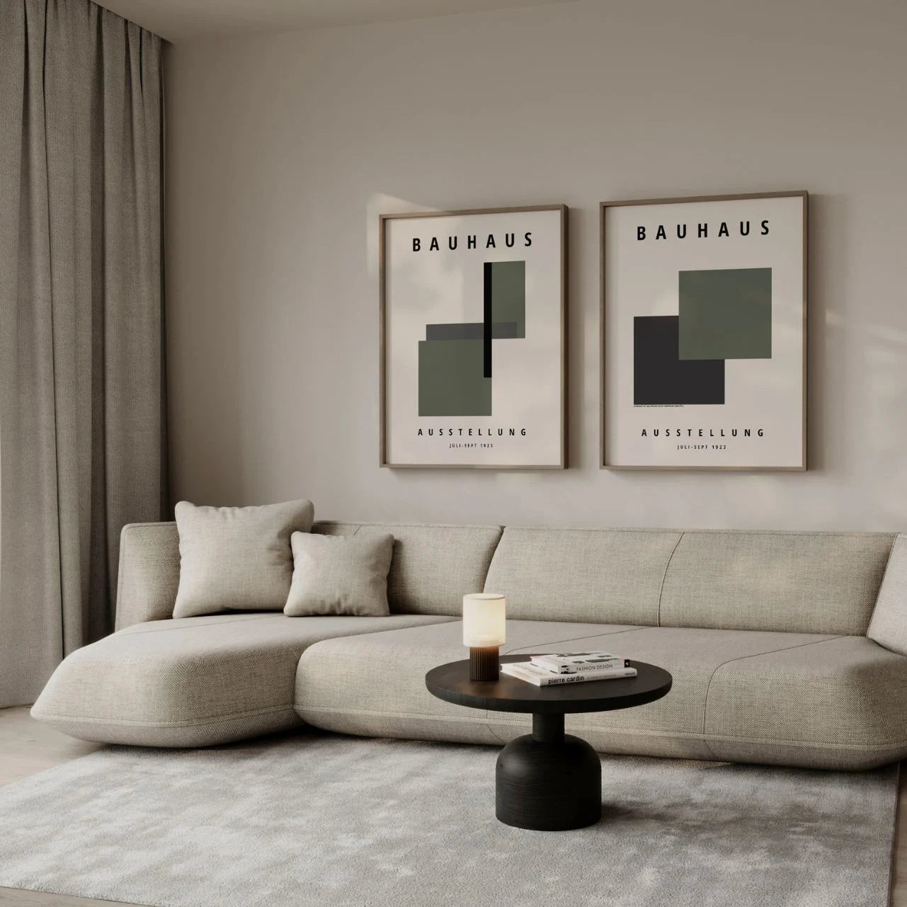 Bauhaus Groen en grafiet – Set van 2 posters