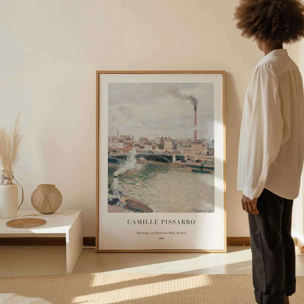 Camille Pissarro – Ochtend, bewolkte dag, Rouen Poster