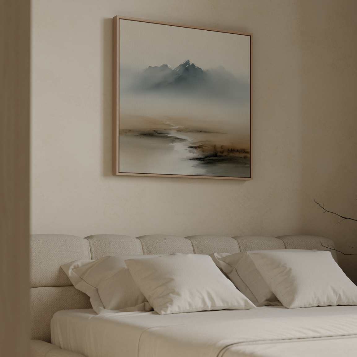 Framed Canvas Print Japandi Mountains