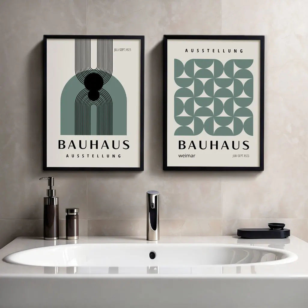 Bauhaus Zwart Groen – Set van 2 posters