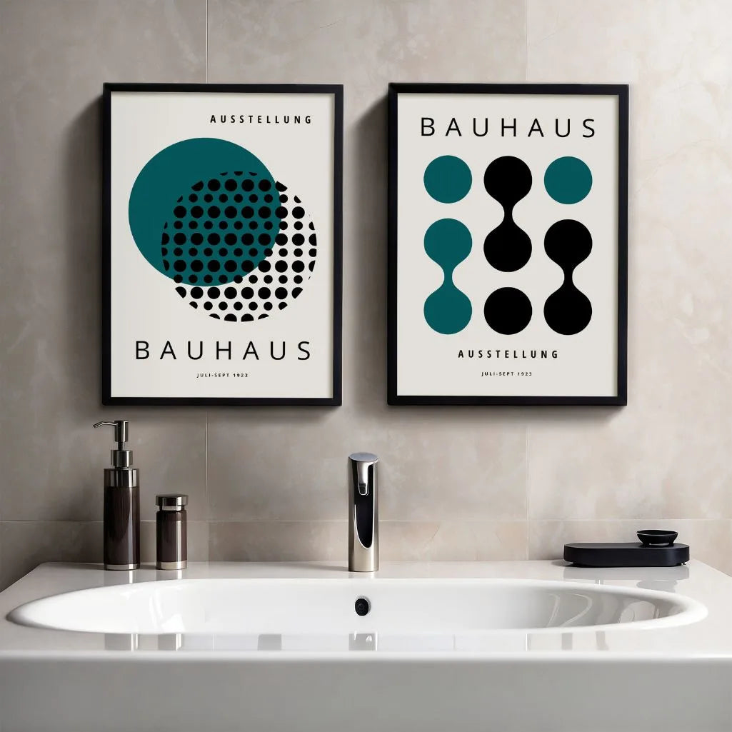 Bauhaus Zwart Groen – Set van 2 posters