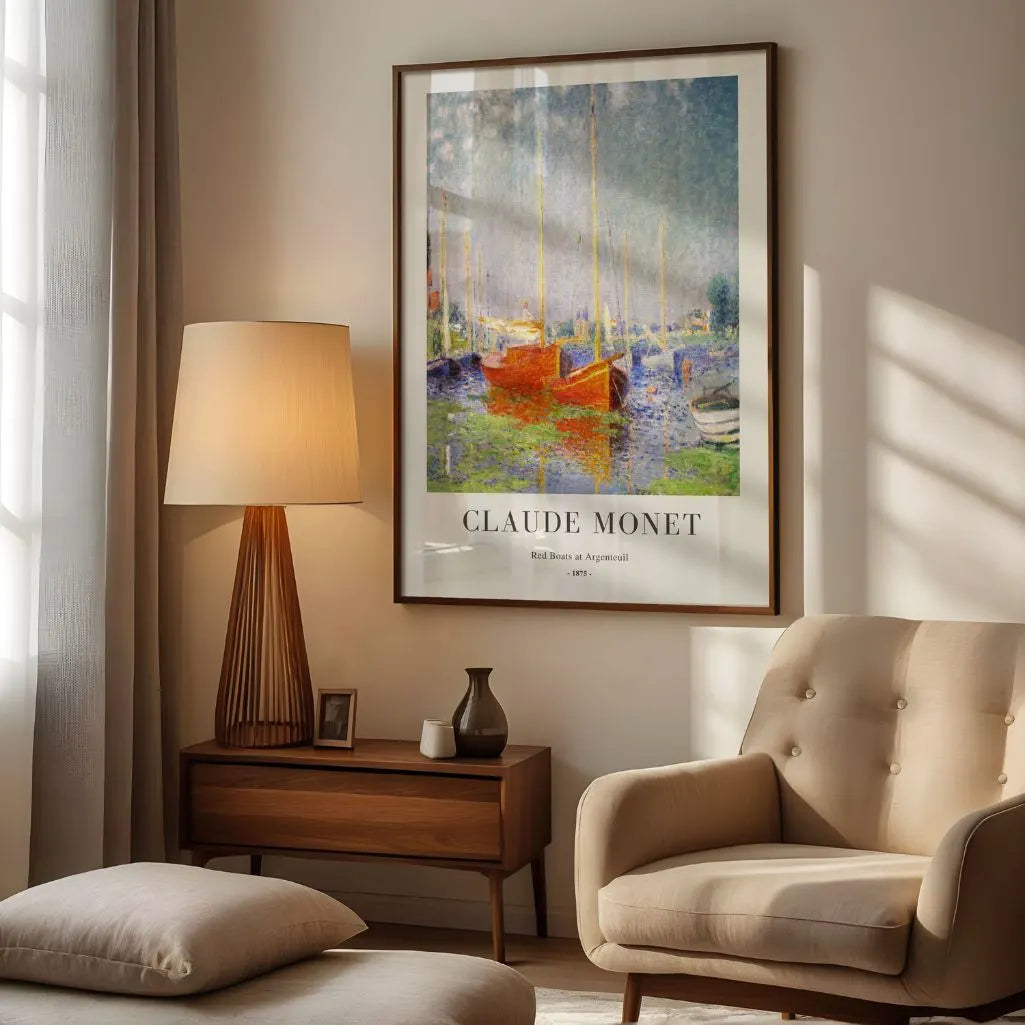 Claude Monet Poster – Rode boten bij Argenteuil
