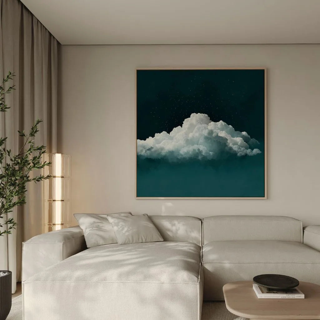 Ingelijst canvas – Groene hemel