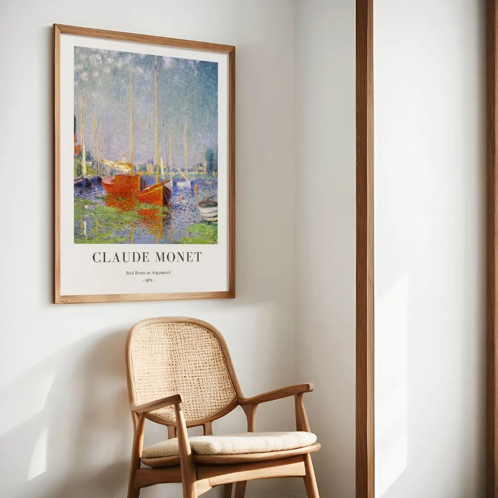 Claude Monet Poster – Rode boten bij Argenteuil