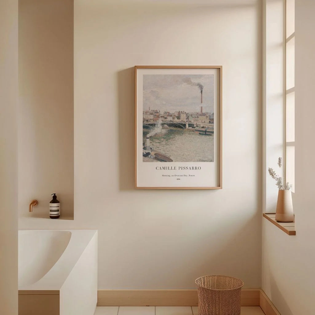 Camille Pissarro – Ochtend, bewolkte dag, Rouen Poster