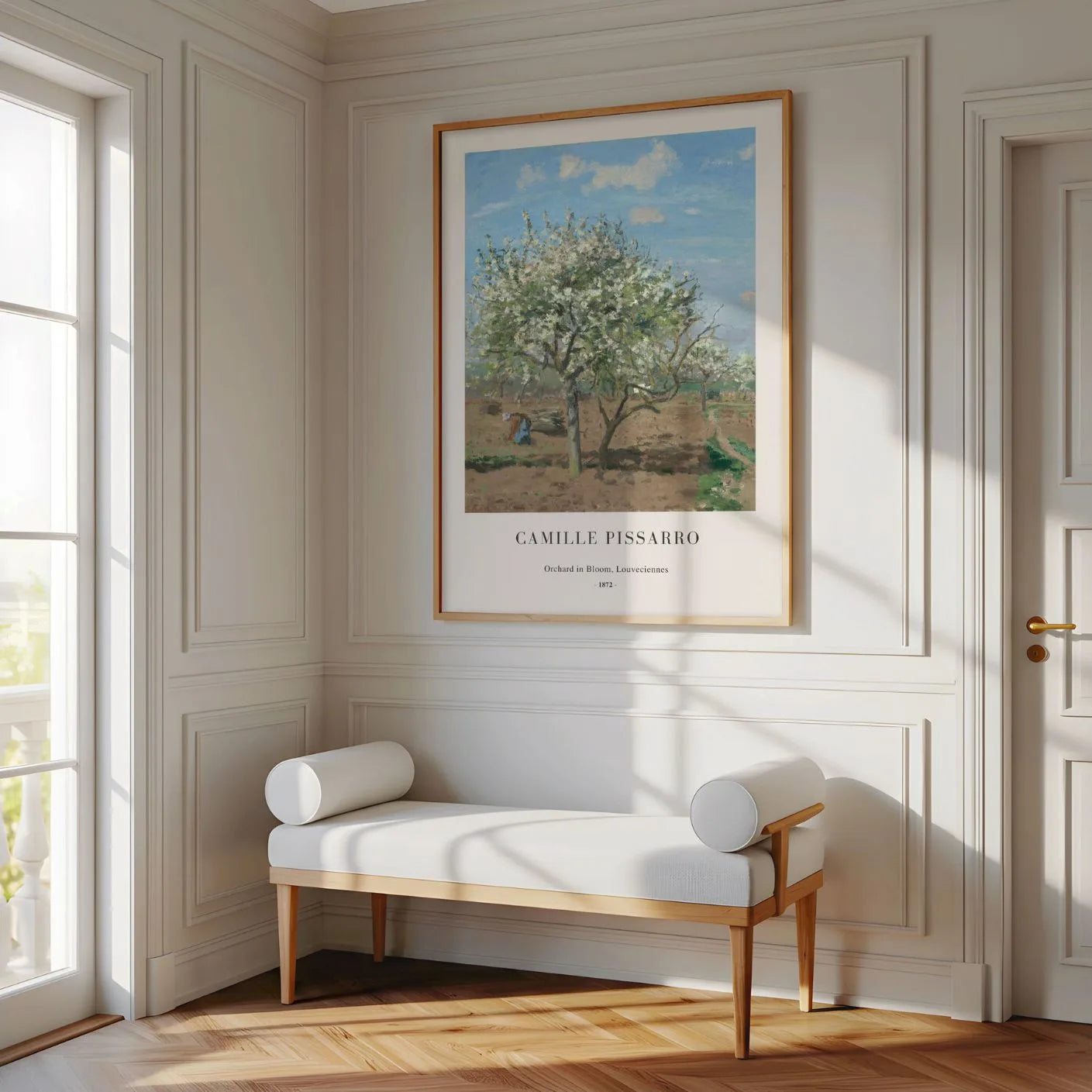 Camille Pissarro – Boomgaard in bloei, Louveciennes Poster