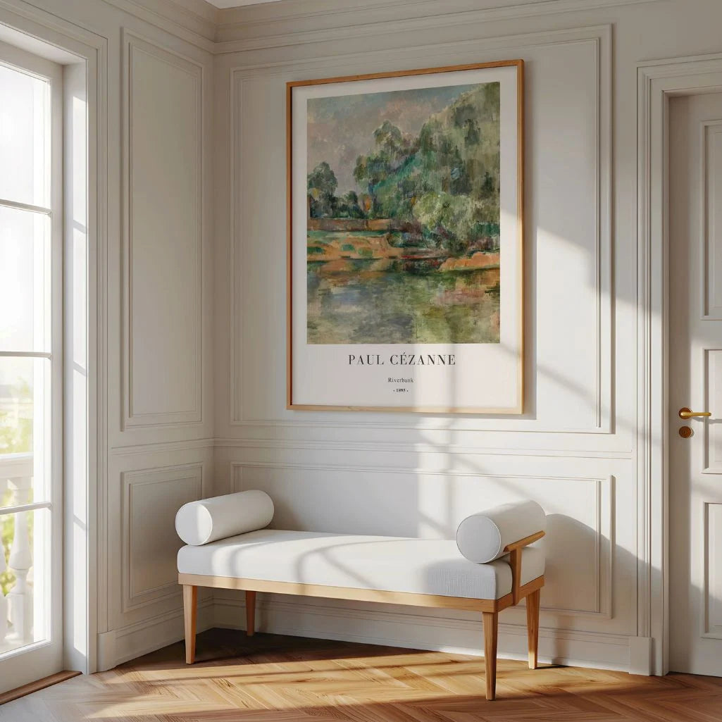 Paul Cézanne – Rivieroeverlandschap portretformaat Poster