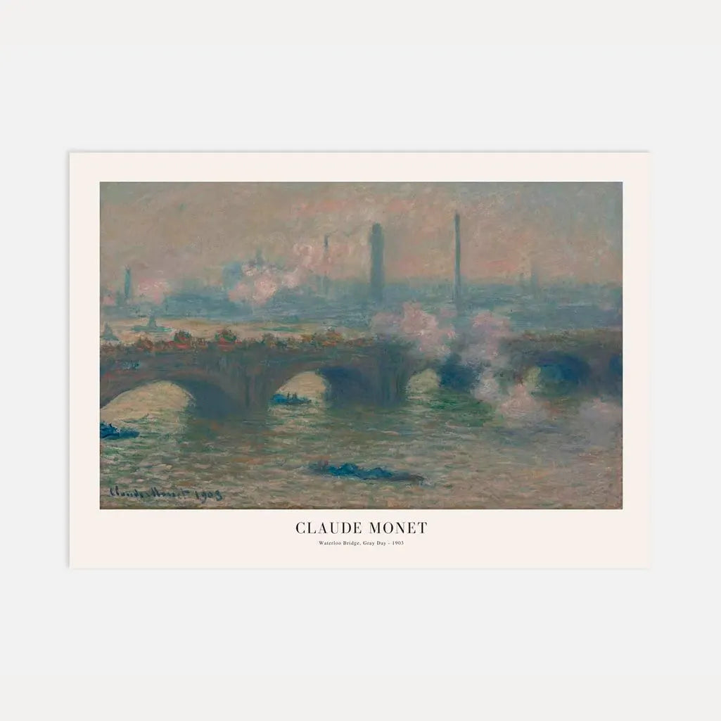 Claude Monet – Waterloo Bridge, Grijze dag Poster