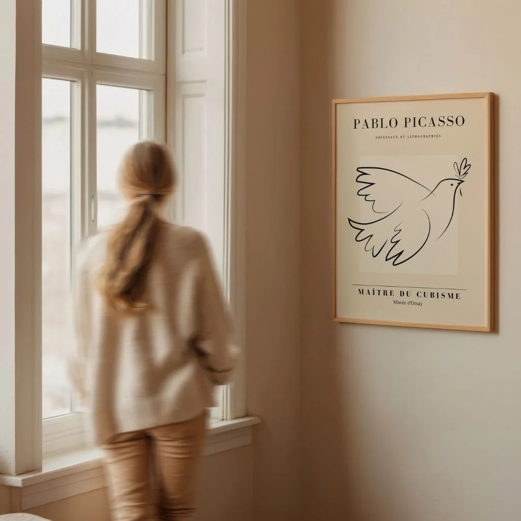 Door Pablo Picasso geïnspireerde poster – Vredesduif