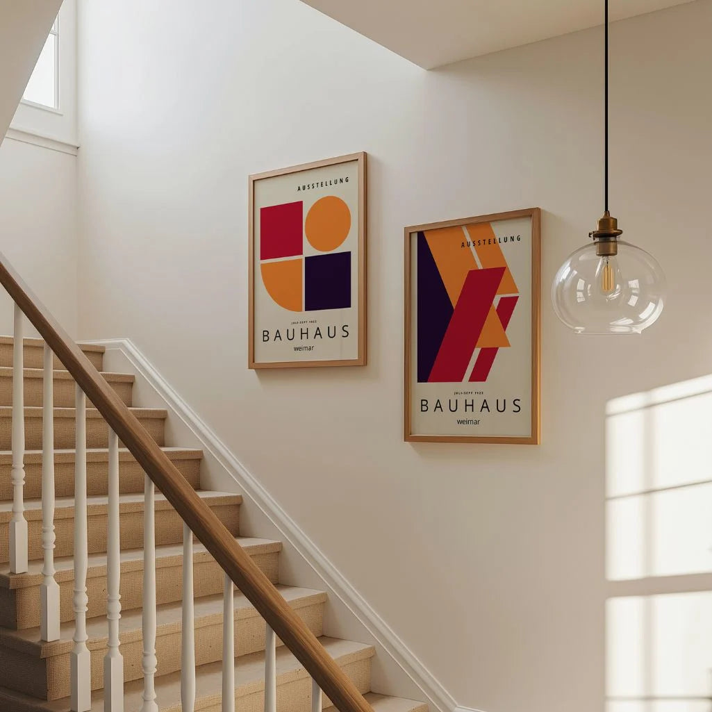 Bauhaus Rood Abstractie – Set Van 2 Posters