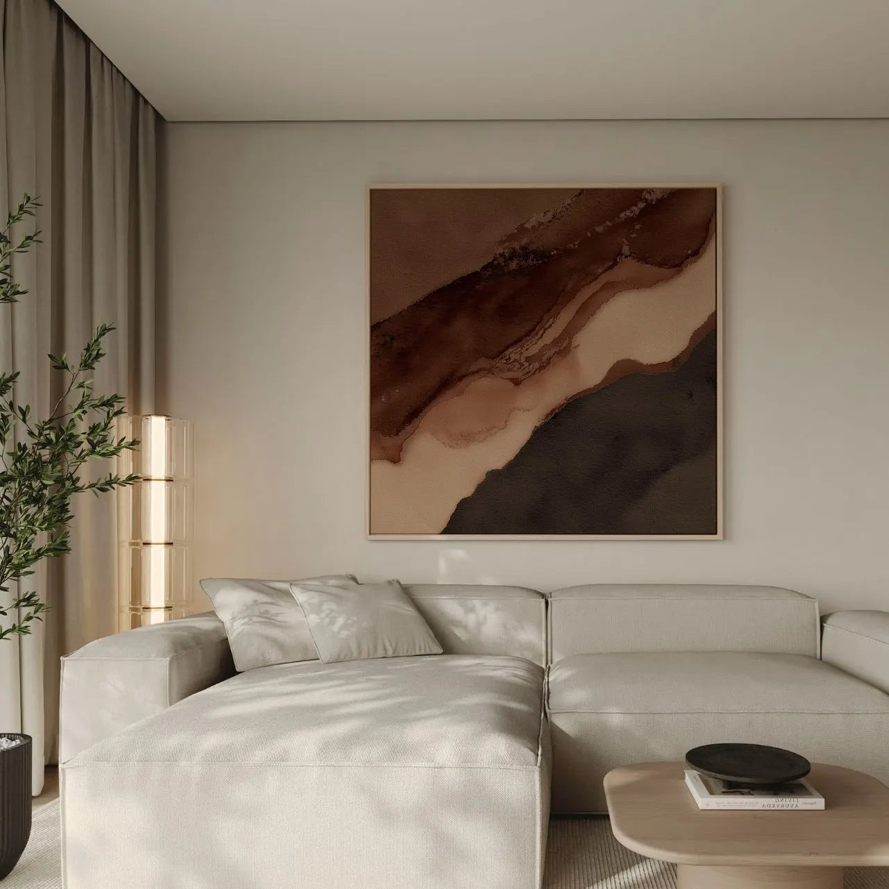 Ingelijst canvas – Bruine stroom
