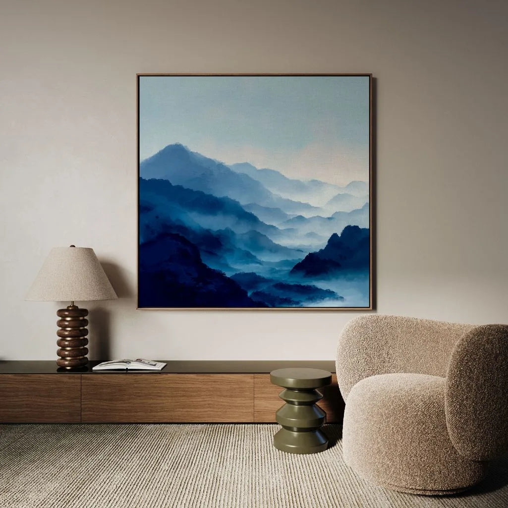 Ingelijst canvas – Blauwe vallei
