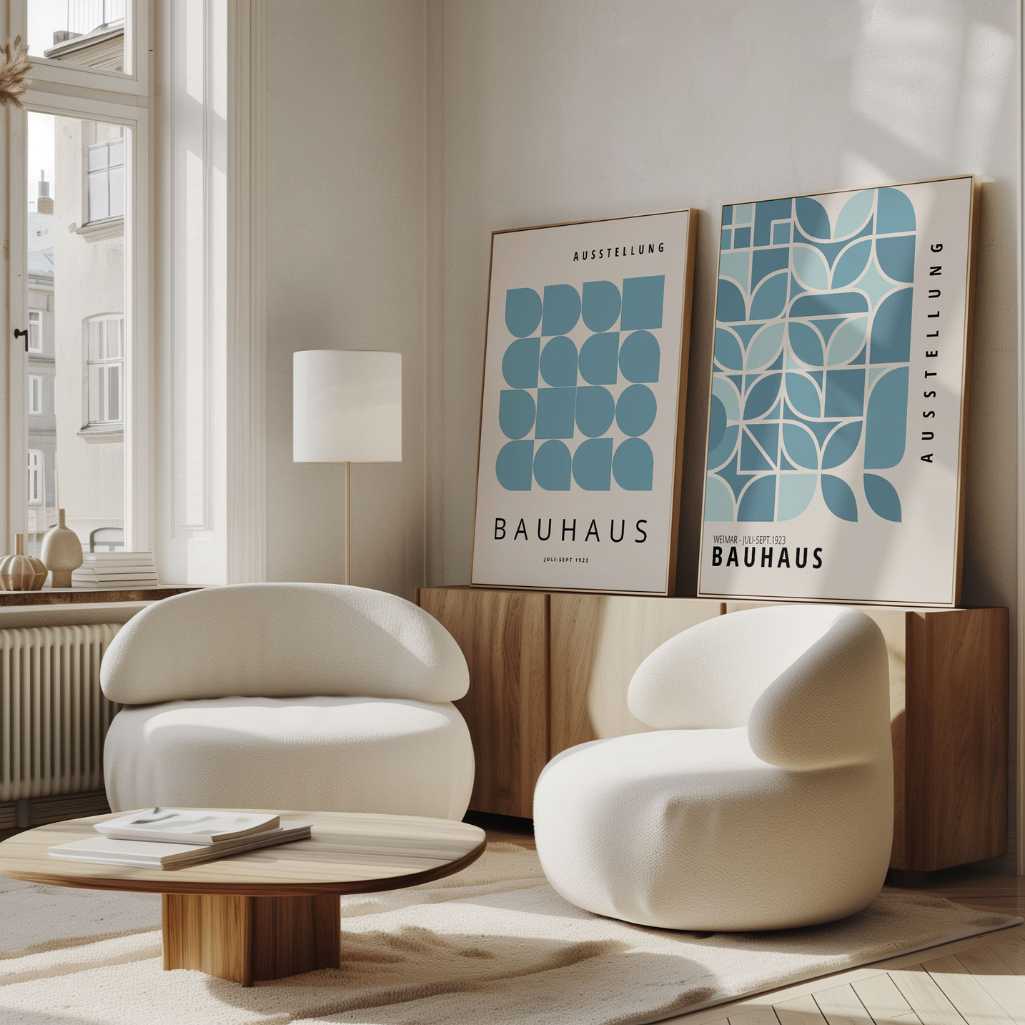 Bauhaus Blauw – Set van 2 posters