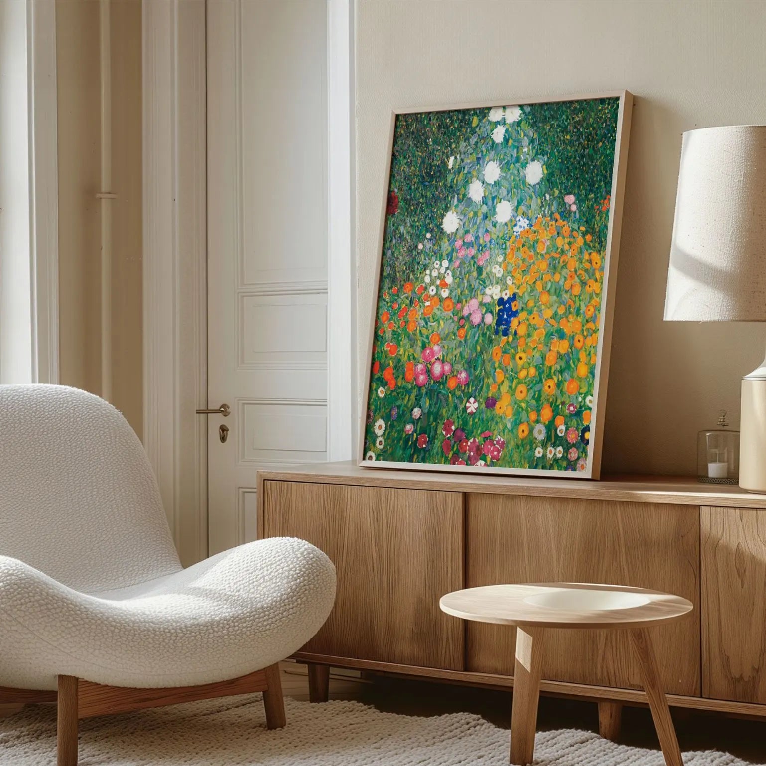 Ingelijst canvas – Bloementuin