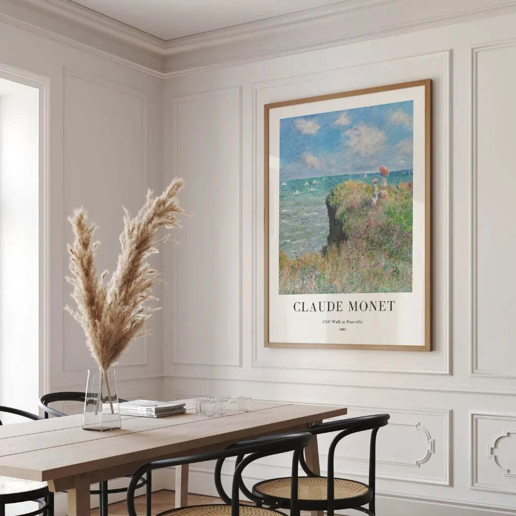 Claude Monet – Wandeling langs de kliffen bij Pourville Poster