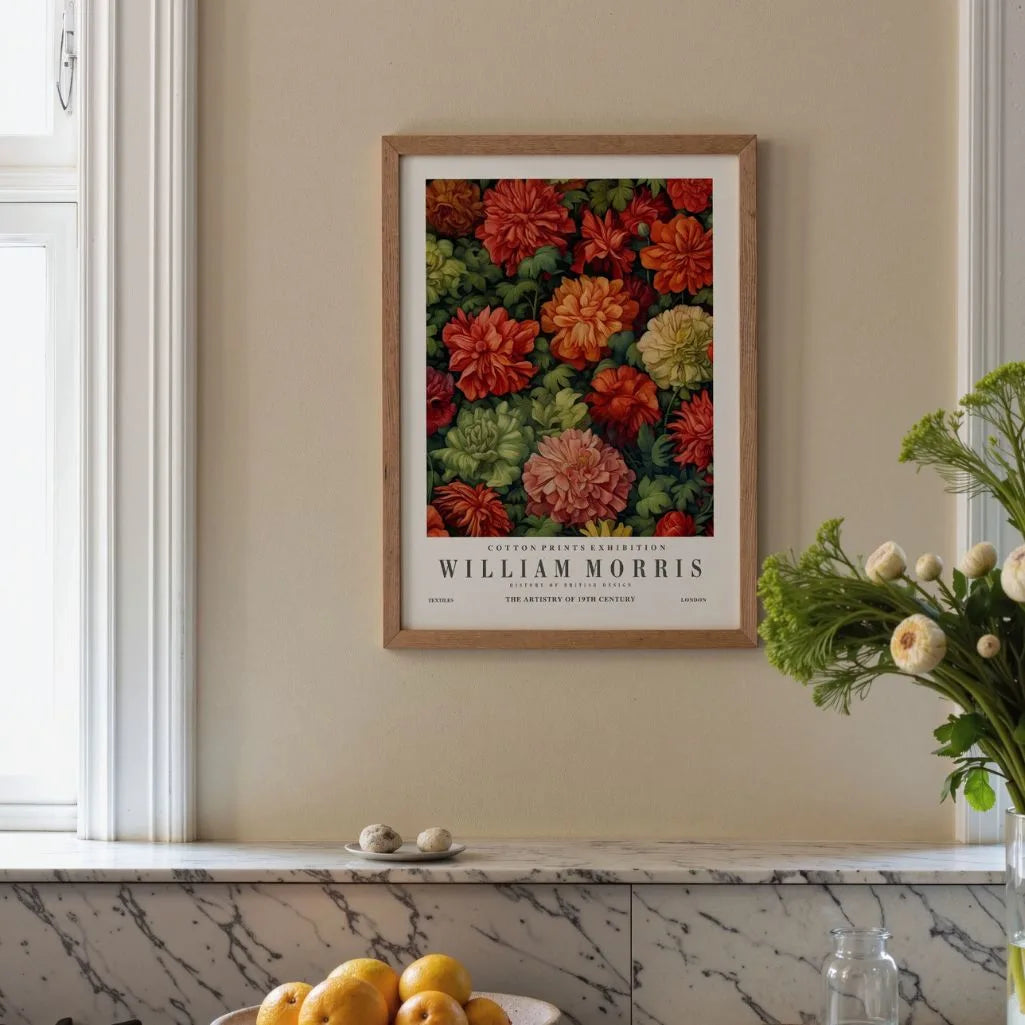 Poster – Arts & Crafts Bloemenpatroon