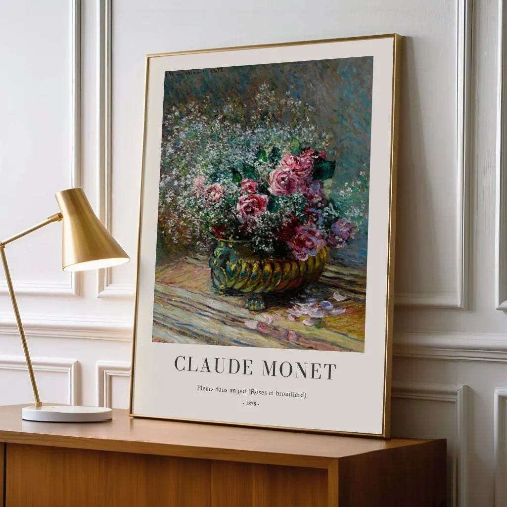 Claude Monet – Rozen in een pot Poster