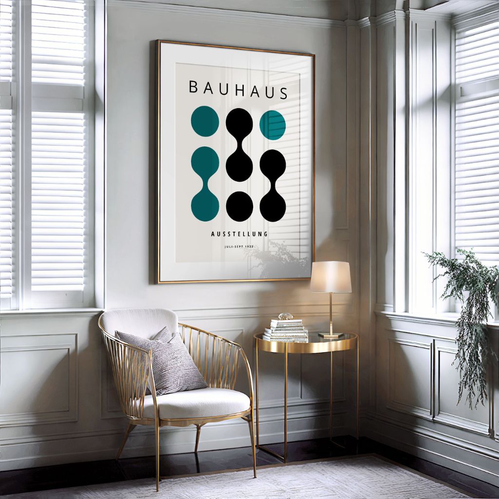 Bauhaus Turquoise Contrast Poster