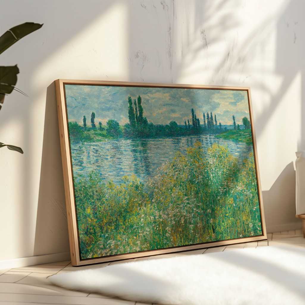 Ingelijst canvas - Oevers van de Seine bij Vétheuil
