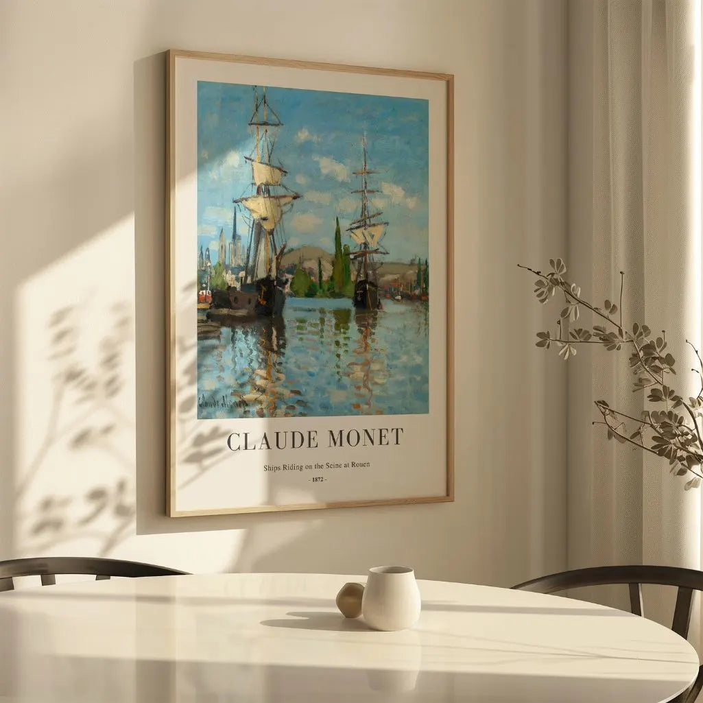 Claude Monet – Schepen op de Seine bij Rouen Poster