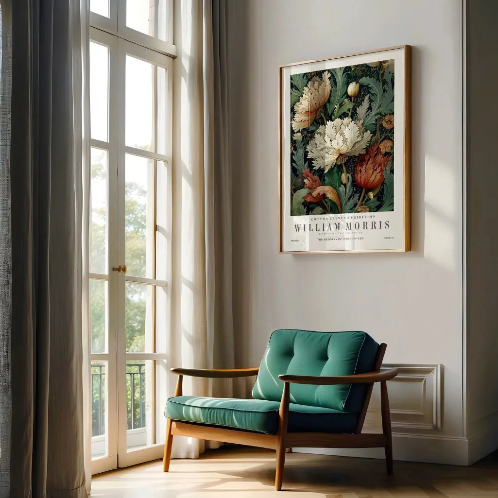 Poster – Crème en Rode Bloemen