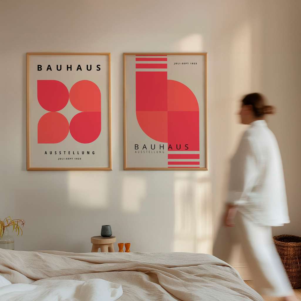 Bauhaus Roze Puls – Set van 2 posters