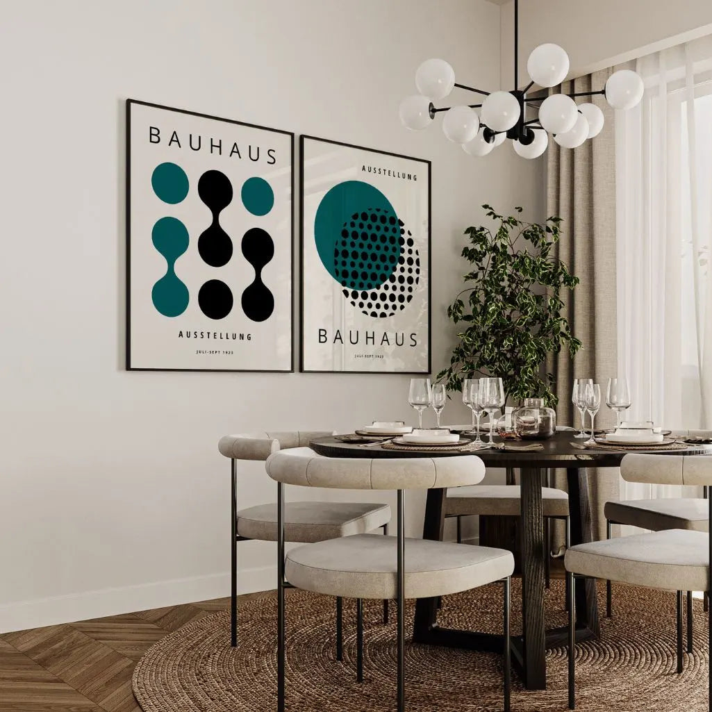 Bauhaus Zwart Groen – Set van 2 posters