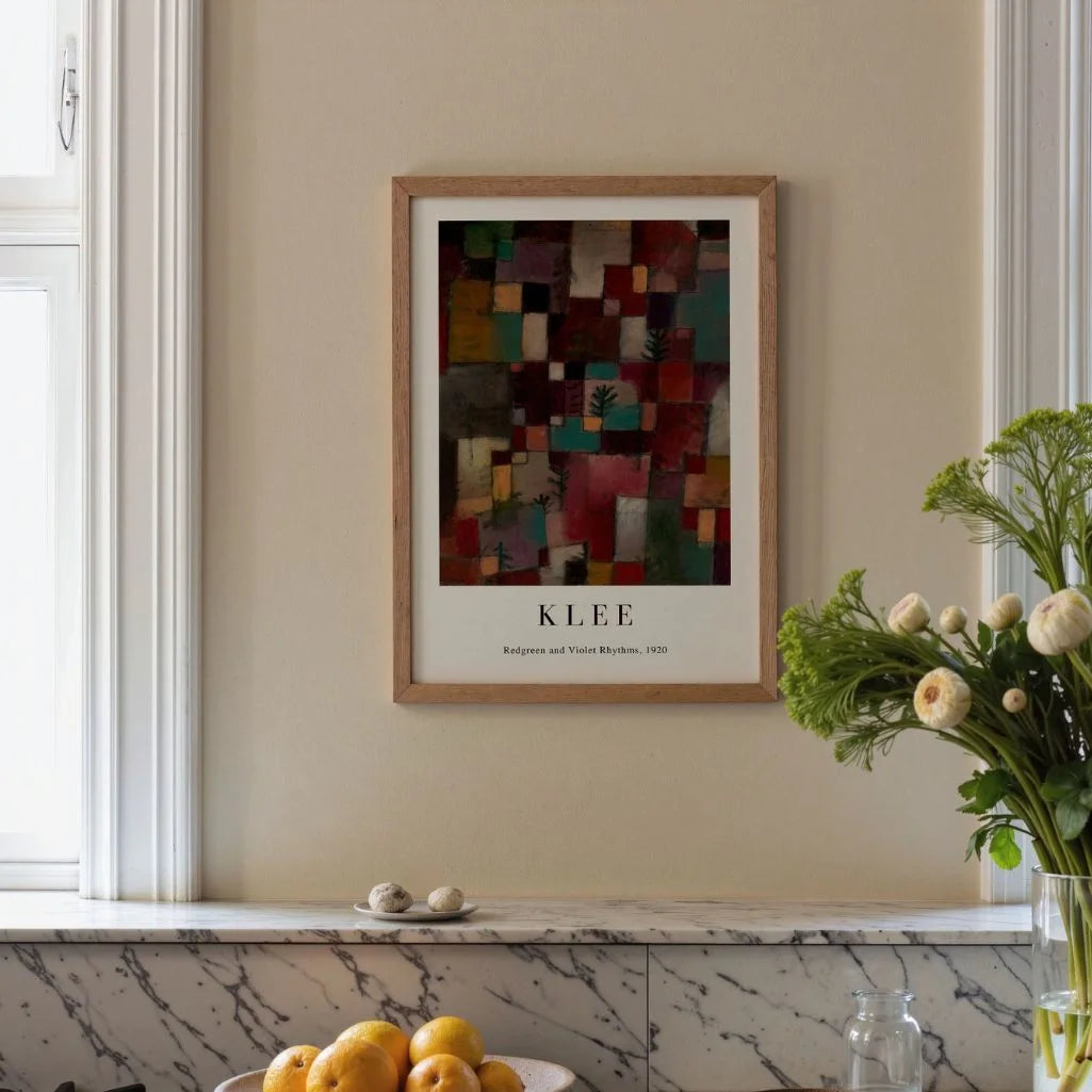 Paul Klee Poster – Roodgroene en violette ritmes