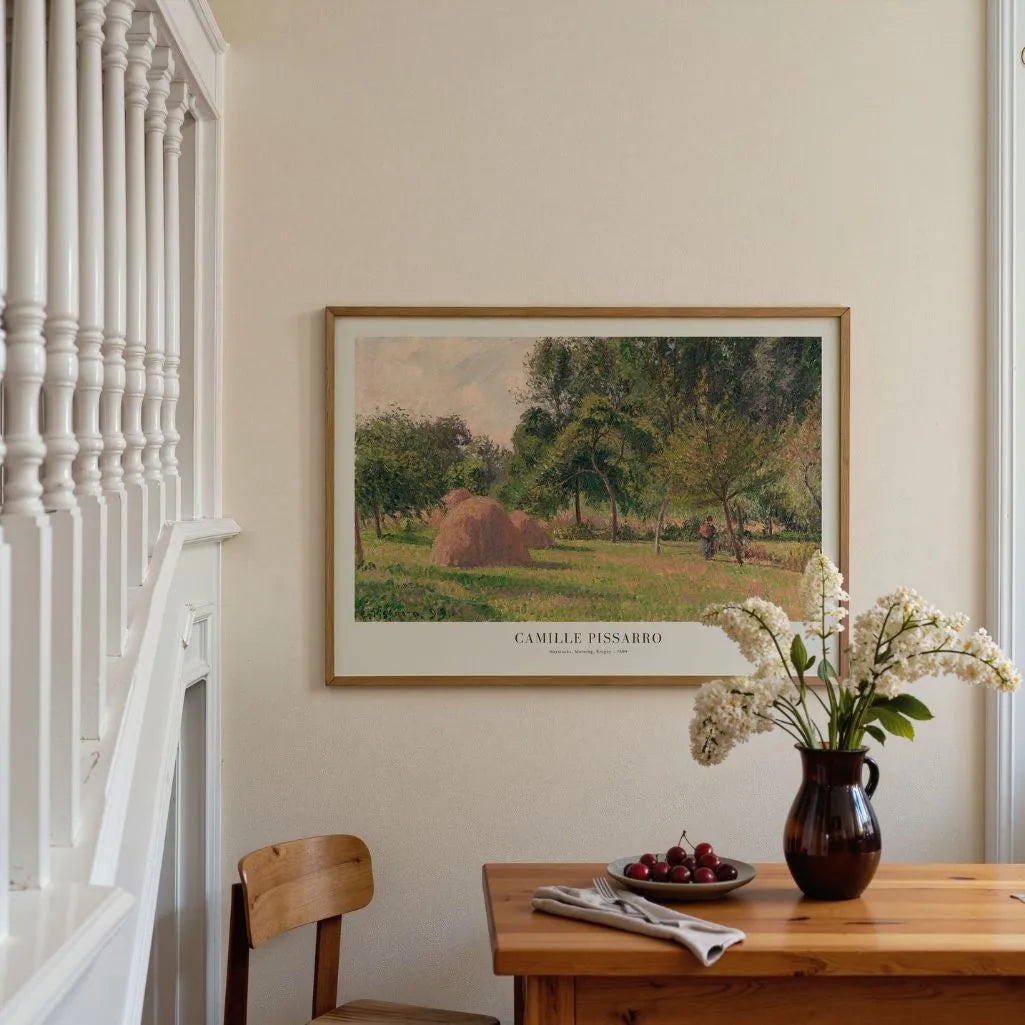 Camille Pissarro – Hooiberg, ochtend, Éragny Poster