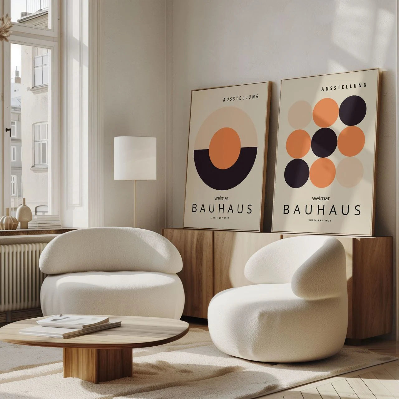 Bauhaus Weimar Oranje en zwart – Set van 2 posters