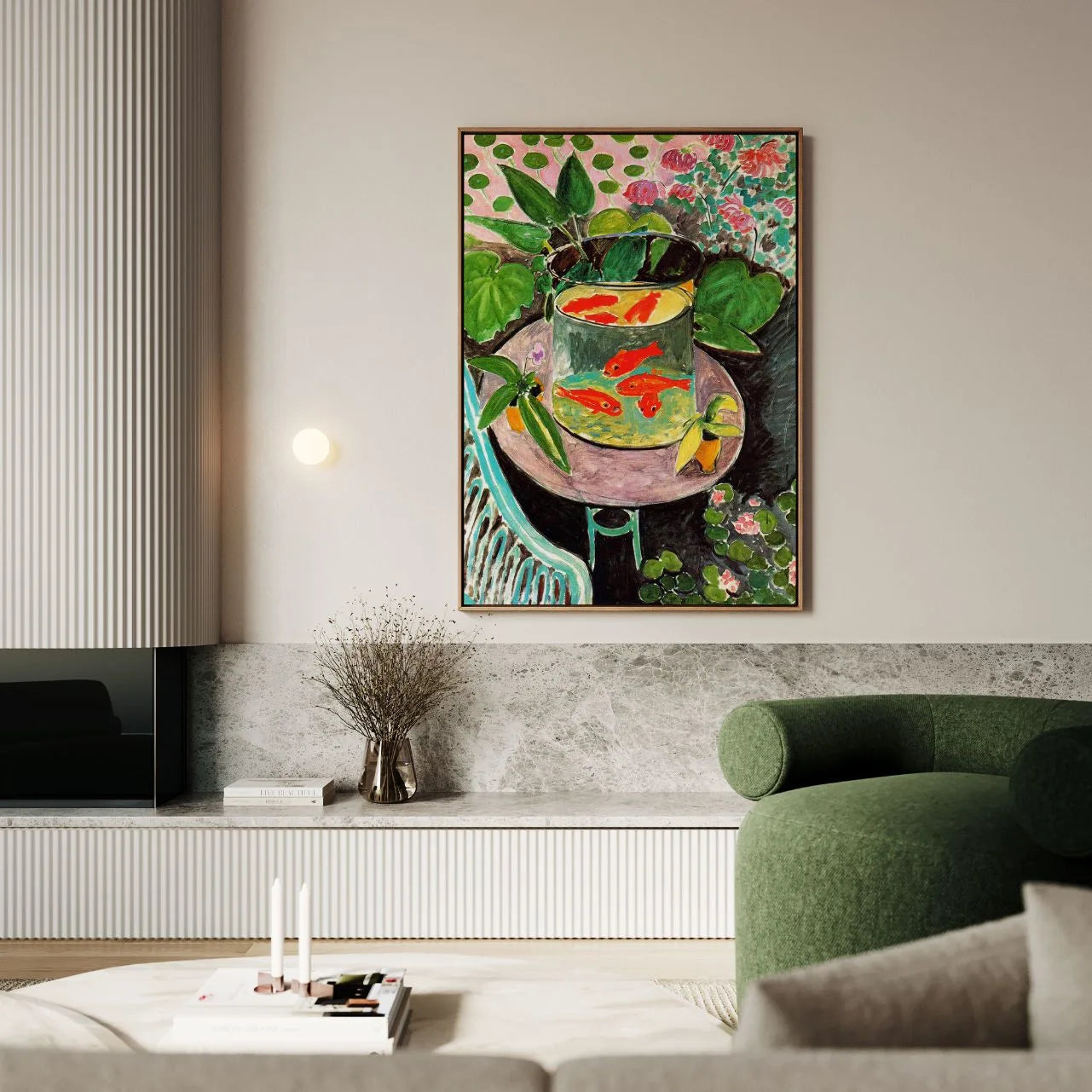 Ingelijst canvas – Goudvissen