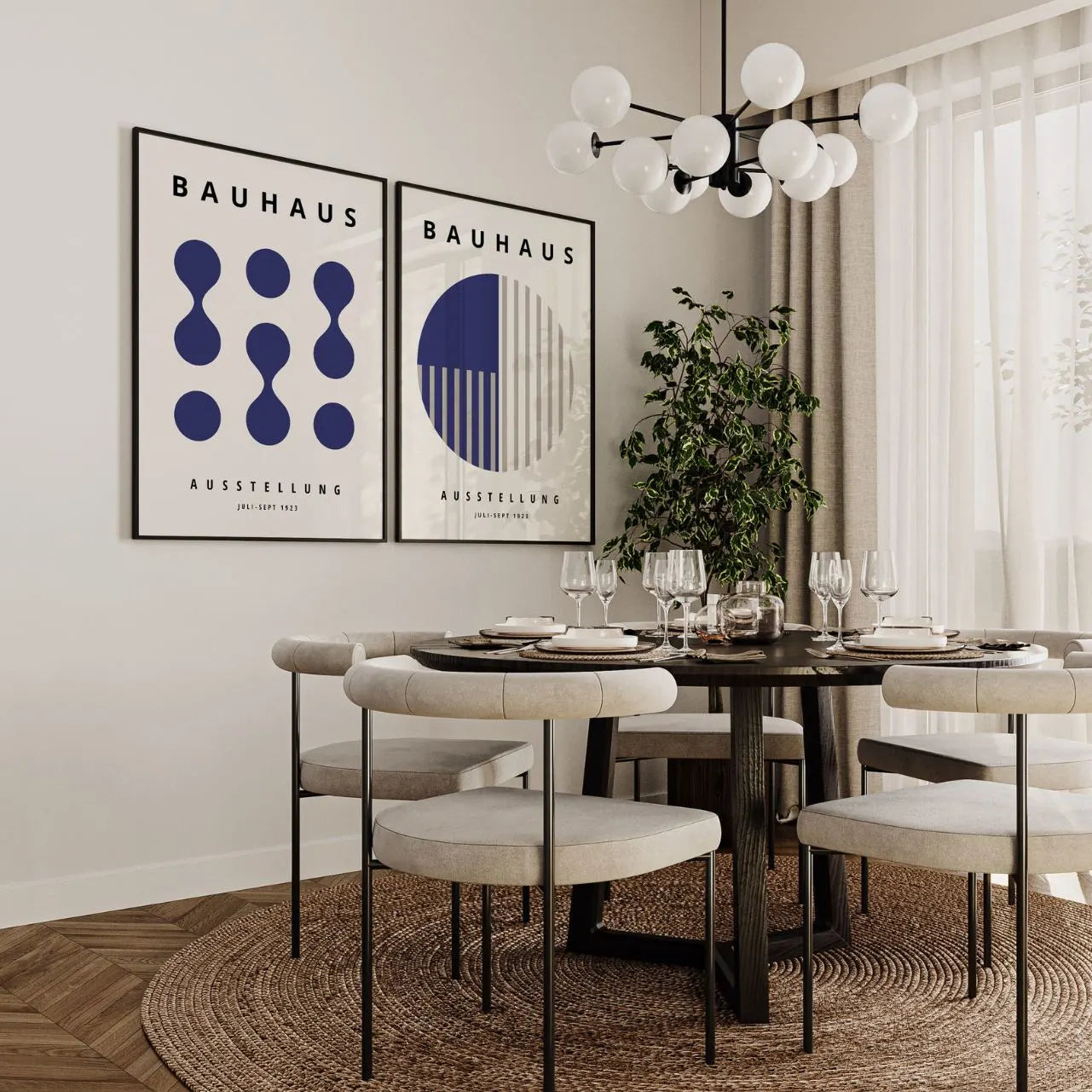 Bauhaus Marineblauw – Set van 2 posters
