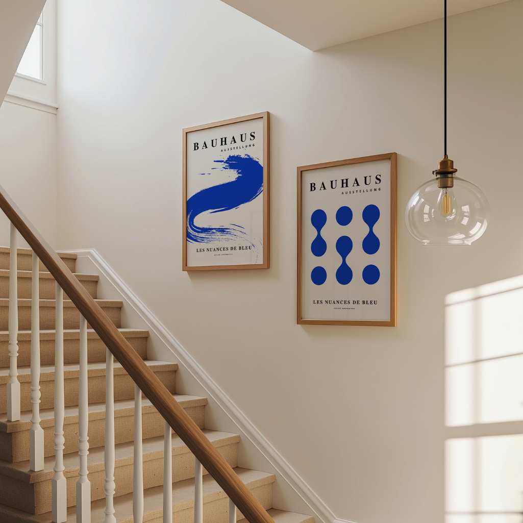 Bauhaus Blauw – Set van 2 posters