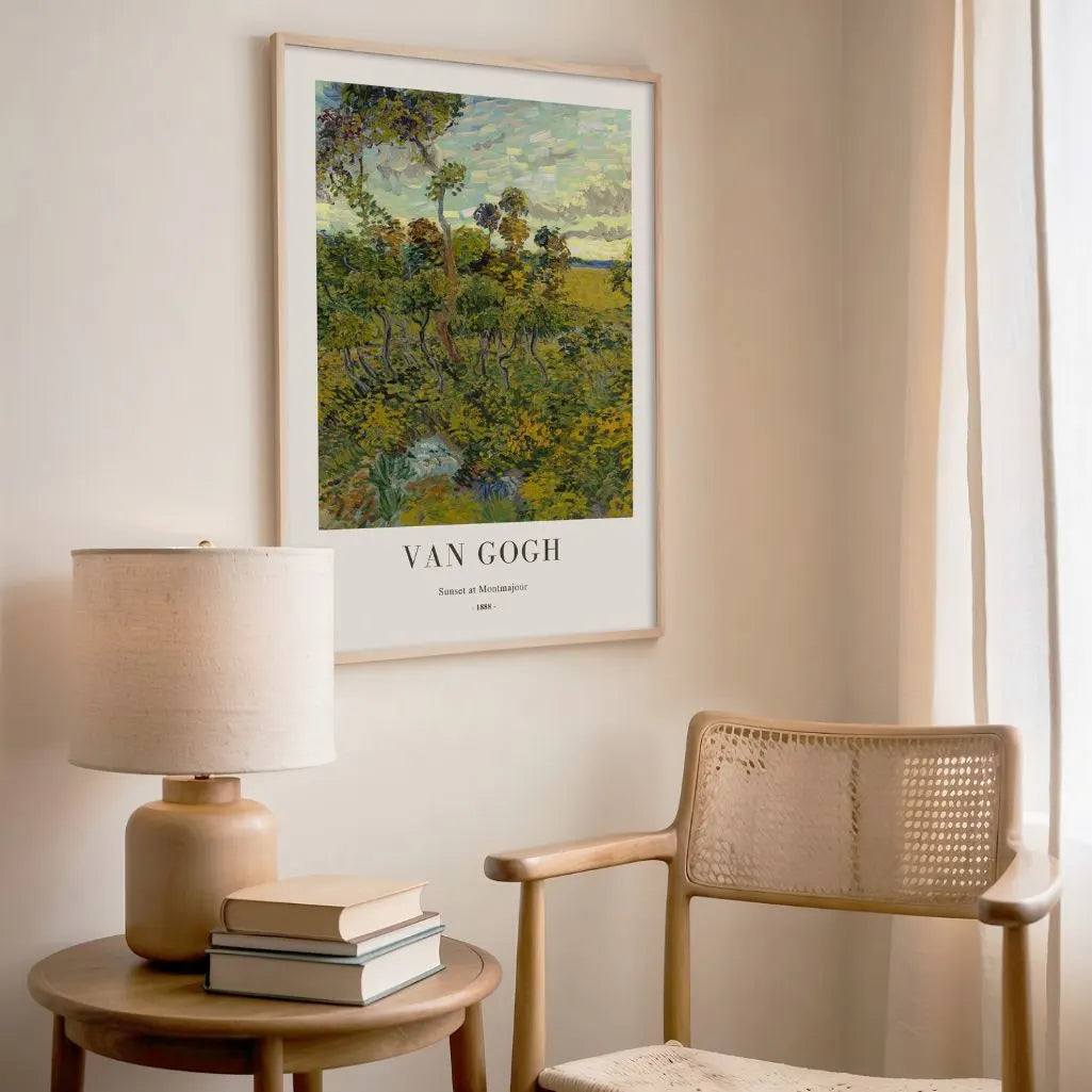Vincent van Gogh – Zonsondergang bij Montmajour Poster