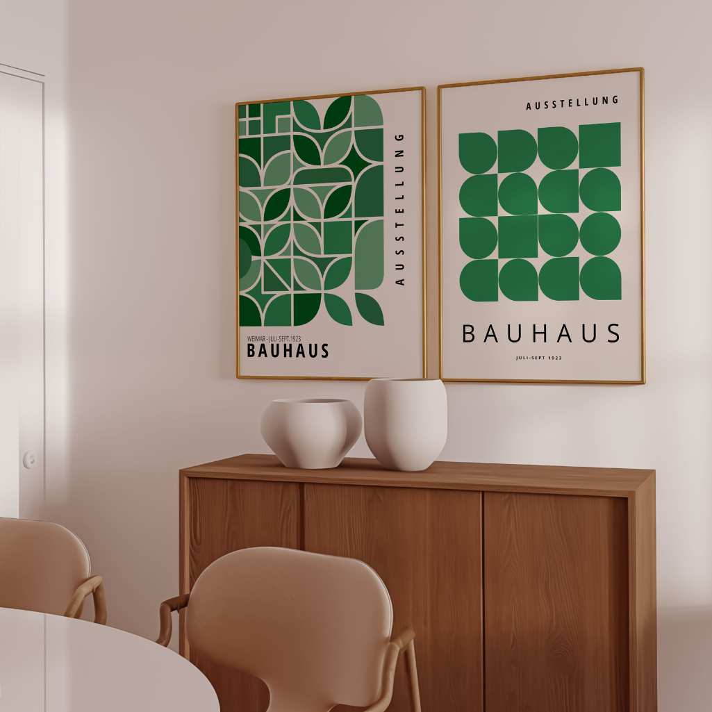 Bauhaus Groen – Set van 2 posters