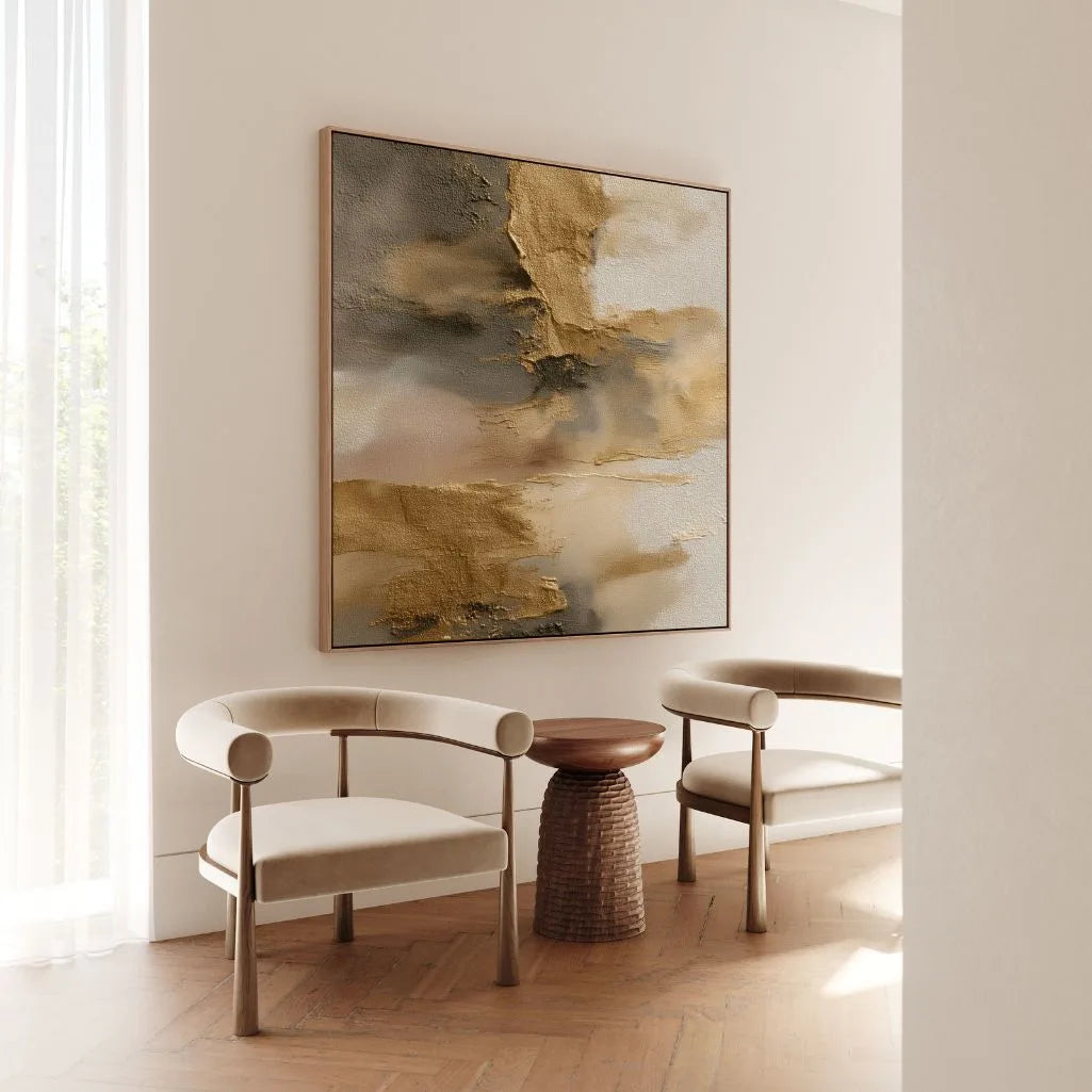 Ingelijst canvas – Gouden reflecties