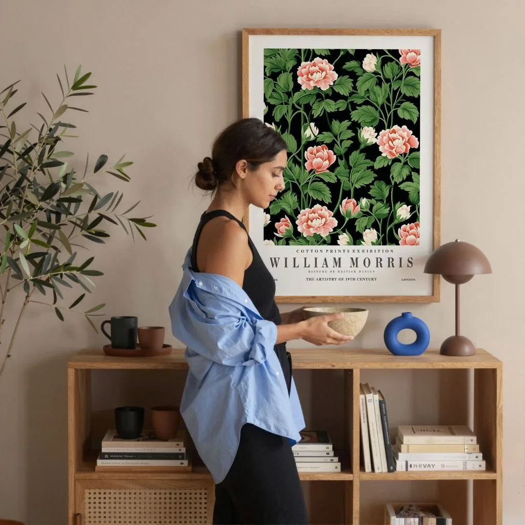 Poster – Roze Bloemenornament