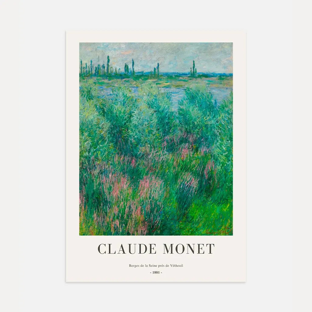 Claude Monet – Oevers van de Seine bij Vétheuil (1881) Poster