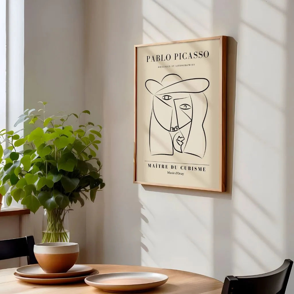 Door Pablo Picasso geïnspireerde poster – Vrouw met hoed