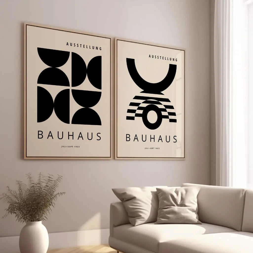 Bauhaus Zwarte vormen – Set van 2 posters