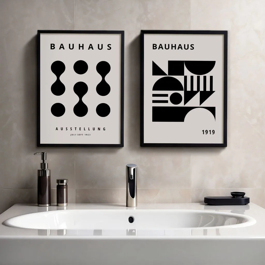 Bauhaus Geel Zwart – Set van 2 posters