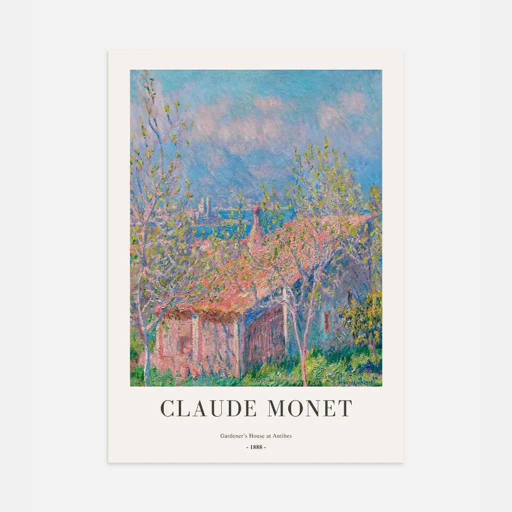 Claude Monet – Het Huis van de Tuinman in Antibes (1888) Poster