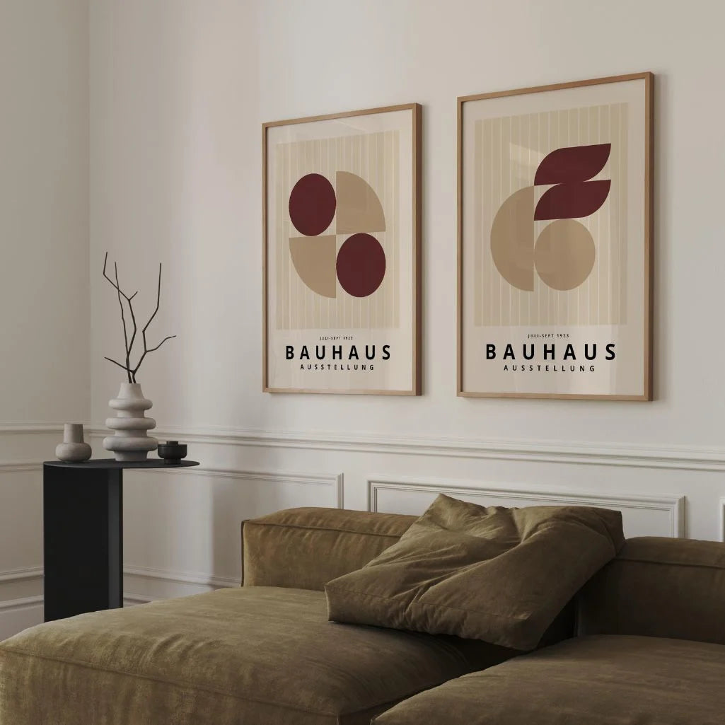 Bauhaus Bourgondië Beige – Set van 2 posters