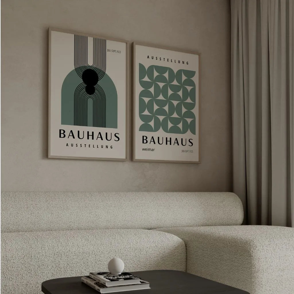 Bauhaus Zwart Groen – Set van 2 posters
